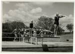 Girls at the swimming pool, Rockhampton Girls' Grammar School, Rockhampton, Queensland, 1948