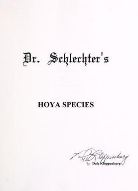 Dr. Schlechter's Hoya species