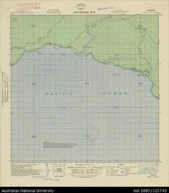 Papua New Guinea, New Britain, Rauto, Provisional map, Sheet B55/12, 1943, 1:63 360