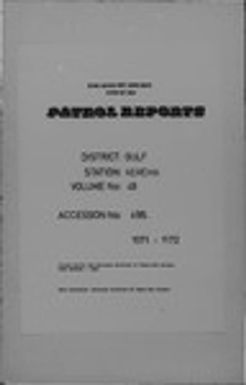 Patrol Reports. Gulf District, Kerema, 1971-1972