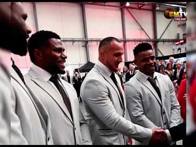 Judah Rimbu and three other PNG players met with His Majesty King Charles in London recently.