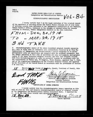 Volume 84: December 30, 1914 - March 24, 1915