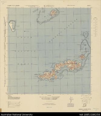 Fiji, Kandavu, Sheet 7, Series: X551, 1944, 1:250 000