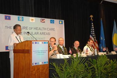 [Assignment: 48-DPA-09-29-08_SOI_K_Isl_Conf_AM] Insular Areas Health Summit [("The Future of Health Care in the Insular Areas: A Leaders Summit") at the Marriott Hotel in] Honolulu, Hawaii, where Interior Secretary Dirk Kempthorne [joined senior federal health officials and leaders of the U.S. territories and freely associated states to discuss strategies and initiatives for advancing health care in those communinties [48-DPA-09-29-08_SOI_K_Isl_Conf_AM_DOI_0585.JPG]