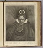 The Chief at Sta. Christina. Drawn from nature by W. Hodges. Engrav'd b(y J. Hall. No. 36. Published Feby. 1st., 1777 by Wm. Strahan in New Street, Shoe Lane & Thos. Cadell in the Strand, London)