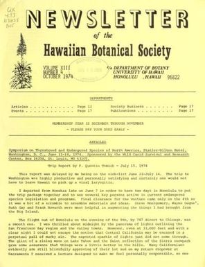 Newsletter - Hawaiian Botanical Society