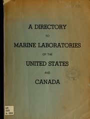 A directory to marine laboratories of the United States and Canada
