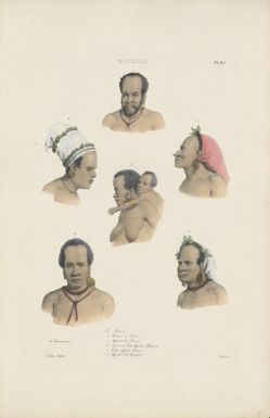 Portraits of six inhabitants of Vanikoro / de Sainson pinx
