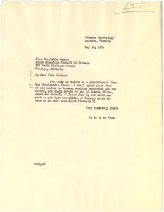 Letter from W. E. B. Du Bois to Adult Education Council of Chicago