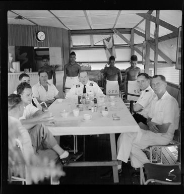 Qantas Empire Airways, staff mess scene, Lae, Morobe, Papua New Guinea