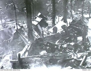 THE SOLOMON ISLANDS, 1941-01-12. AIF ARTILLERYMEN FIRING A 25 POUND GUN. (RNZAF OFFICIAL PHOTOGRAPH.)