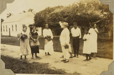 Group on the way home from church in Tonga, 1928