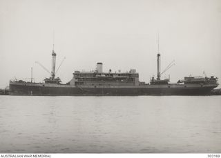 JUNE 1943. PORT SIDE VIEW OF THE DUTCH PASSENGER VESSEL MV CREMER, WHICH TRANSPORTED AUSTRALIAN TROOPS TO NEW GUINEA DURING WORLD WAR 2. (NAVAL HISTORICAL COLLECTION)