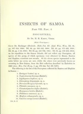 Insects of Samoa and other Samoan terrestrial arthropoda