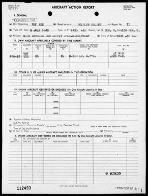 VMF-122 - ACA Rep Nos 73-75 -Air opers against Babelthuap Island, Palau Islands, 7/8-11/45