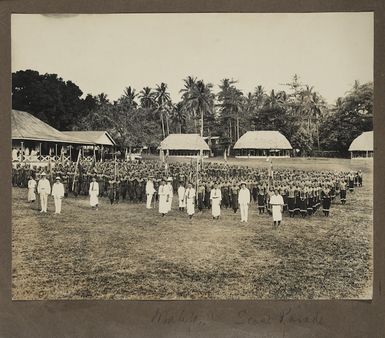 Group photograph of men, Samoa