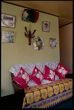 Hurricane house interior, Cook Islands