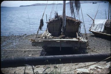 House on double-hulled canoe : Port Moresby, Papua New Guinea, 1953 / Terence and Margaret Spencer