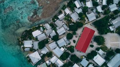 Aerial shot of Fakaofo, Tokelau