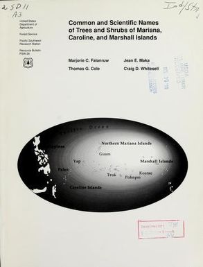 Common and scientific names of trees and shrubs of Mariana, Caroline, and Marshall Islands