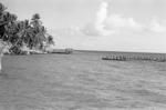 Canoe fleet on the lagoon. The outer islets can be seen in the background