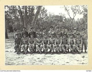 TRINITY BEACH, QLD. 1944-07-23. MEMBERS OF ONE OF THE SYNDICATES ATTENDING THE STAFF AND COMMAND COURSE FOR SENIOR OFFICERS OF THE 7TH DIVISION, THE 9TH DIVISION AND CORPS UNITS ARRANGED BY ..