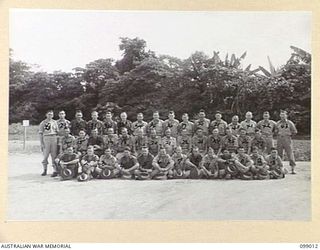 TOROKINA, BOUGAINVILLE. 1945-11-23. PERSONNEL OF THE LAUNDRY, 2/1 AUSTRALIAN GENERAL HOSPITAL. (FOR IDENTIFICATION OF 43 NAMED PERSONNEL REFER TO PROVISIONAL CAPTION OR NAME INDEX)