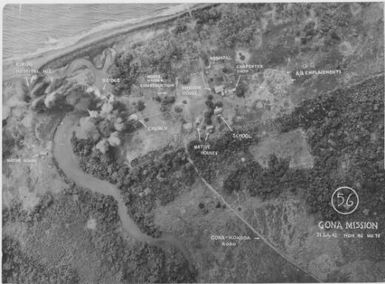 [Aerial photographs relating to the Japanese occupation of Buna-Gona region, Papua New Guinea, 1942-1943] [Allied air raids]. (61)