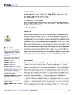 An inventory of biodiversity data sources for conservation monitoring