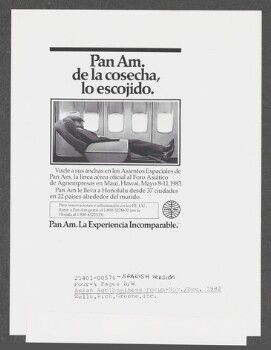 Pan Am. de la cosecha, lo escojido.