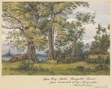 'Apia Bay, Upolu, Navigators' Islands, [Samoa] from verandah of my sick quarters, Novr 6th 1849'