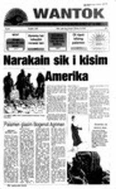 Wantok Niuspepa--Issue No. 1425 (October 18, 2001)