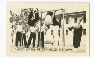 [Sailors Performing on Chin Up Bars]