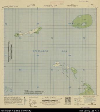 Papua New Guinea, Admiralty Islands, Pak, 1943, 1:63 360