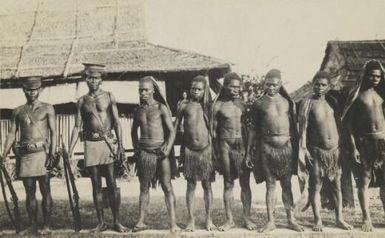 Six fellows of the Kuku Kuku (mainland) tribes, who have struck trouble with the police who form their escort