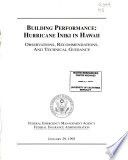 Building performance: Hurricane Iniki in Hawaii : observations, recommendations, and technical guidance