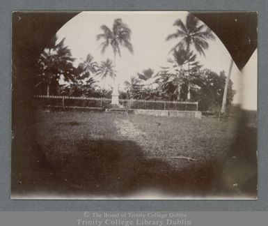 Photograph of a monument to the German sailors who drowned after their ships were hit by a cyclone during the Samoan Crisis in 1889