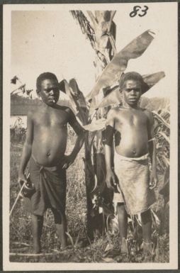 Two Papuan boys, New Britain Island, Papua New Guinea, approximately 1916