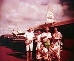 Six Men in Front of Helemano Pineapple Stand