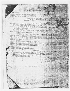 [U.S.S. California Orders for the Day - December 7, 1941]