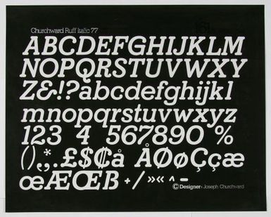 Churchward Ruff Italic 77 Print Negative