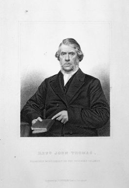 Cochran, John, fl. 1821-1867 :Revd. John Thomas, formerly missionary in the Friendly Islands. Engraved by J Cochran from a photograph.