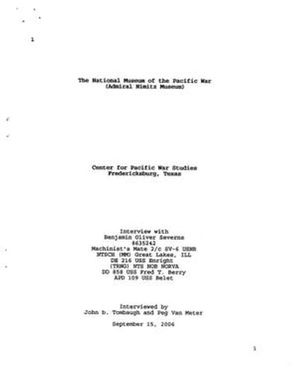 Oral History Interview with Benjamin Severns, September 15, 2006