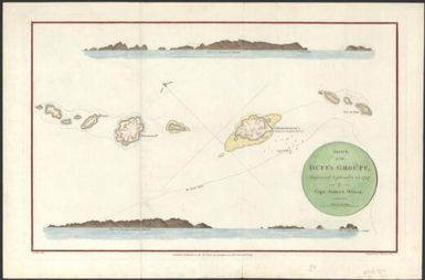 Sketch of the Duff's Groupe : discovered September 25, 1797 by Capt. James Wilson / engraved by Thomas Foot ; Wm. Wilson delin