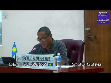 The Senate, Palau National Congress | 4th Day of 8th Special Session