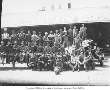 Lumber mill crew, Aloha Lumber Company, Grays Harbor County, Washington, approximately 1921