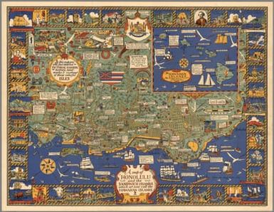 A Map of Honolulu and the Sandwich Islands which We Now Call the Hawaiian Islands.