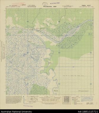 Papua New Guinea, Northeast New Guinea, Omba West, Provisional map, Sheet B55/1, 1944, 1:63 360