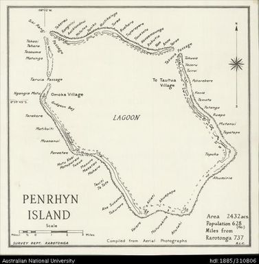 Cook Islands, Penrhyn  Island, 1:47 520, 1961