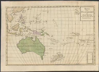 Karta over Polynesien : af Daniel Djurberg, Rect. Ledam, of Cosmograf. Salsk. i Ups